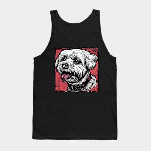 Retro Art Maltese  Dog Lover Tank Top